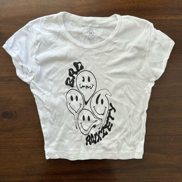 Megan Thee Stallion 'Bad Anxiety' Baby Tee - Picture 1 of 4